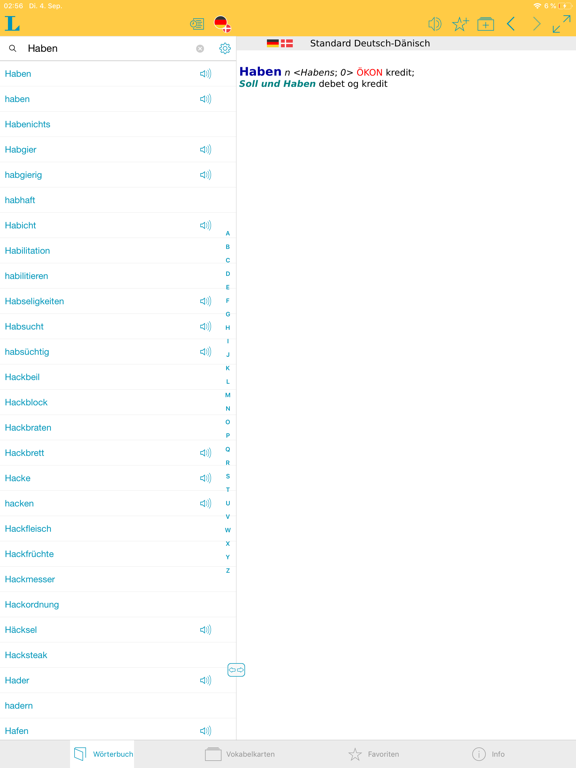 Screenshot #6 pour Dänisch Deutsch Wörterbuch