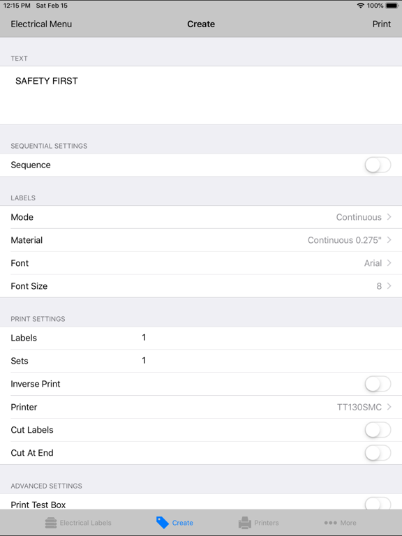 Screenshot #5 pour TagPrint Xpress Electrical