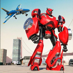 Crime city: Plane robot war 3d