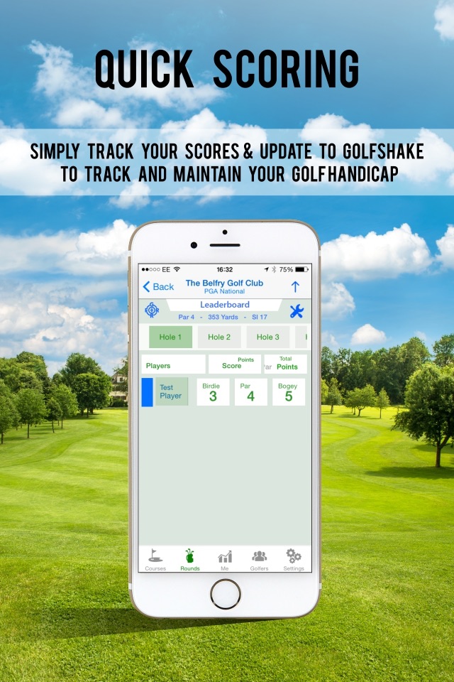 Golfshake track score+handicap screenshot 2