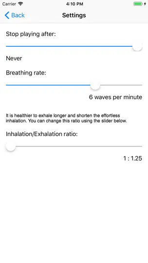 Capture d'écran de Vital-EQ Respiroguide Pro sur iPhone 2