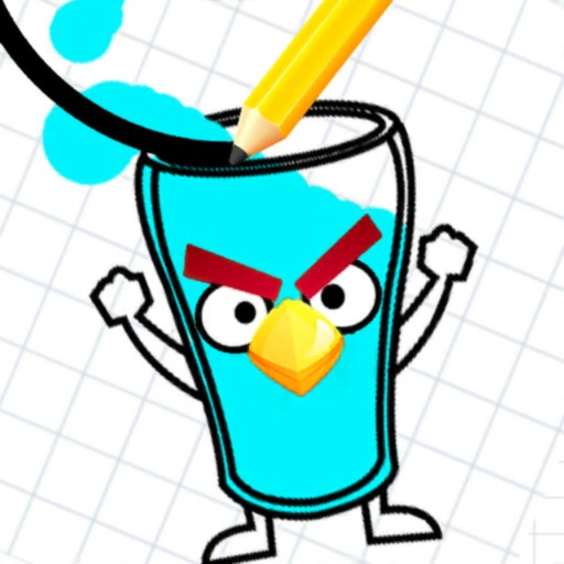 Birds Glass - Angry Draw Line Icon