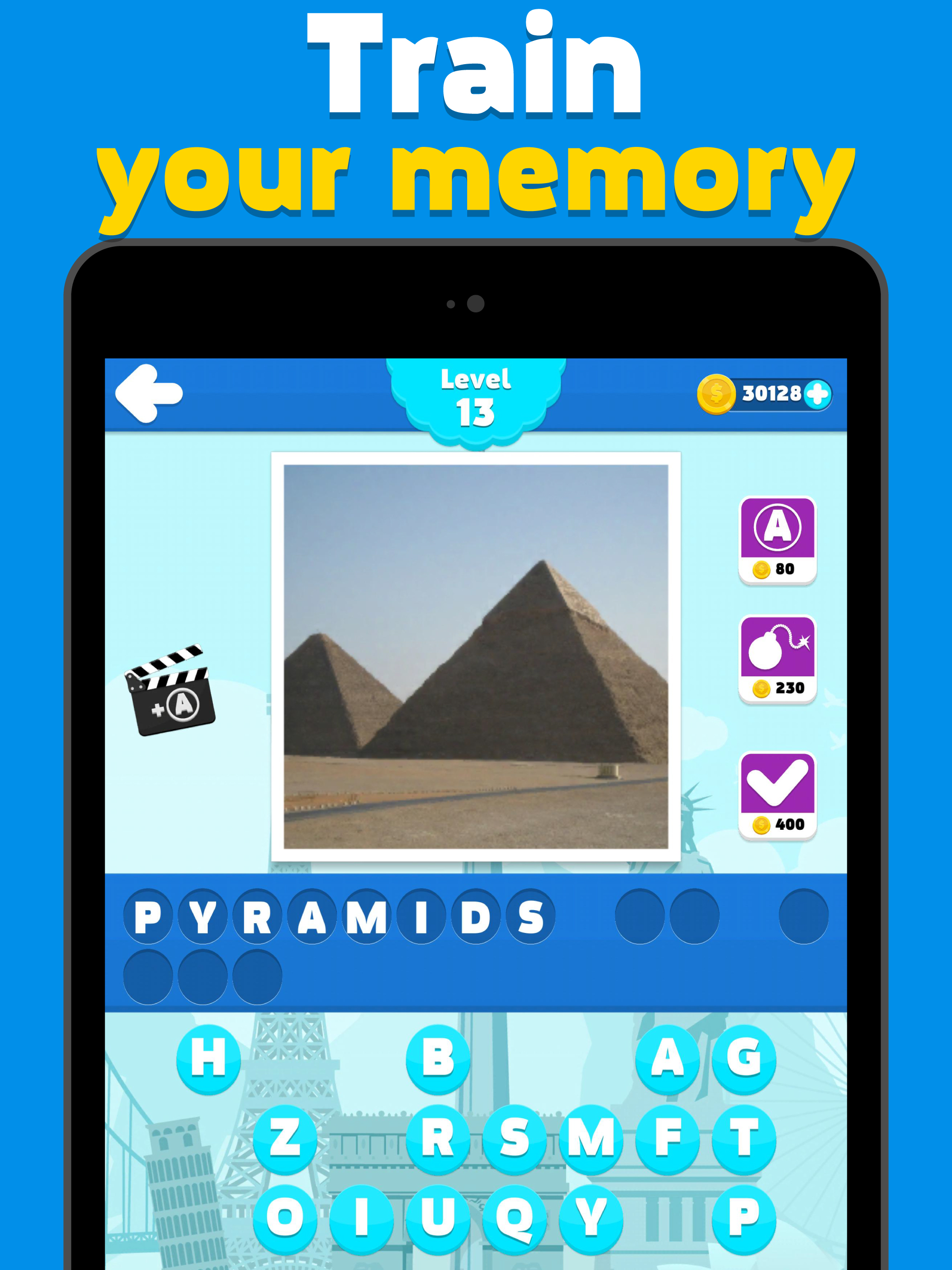 Attractions quiz - word game