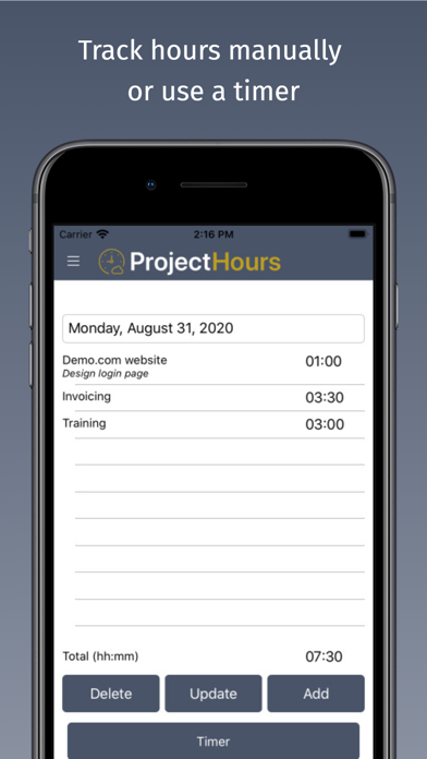 How to cancel & delete Project Hours Time Tracking from iphone & ipad 3