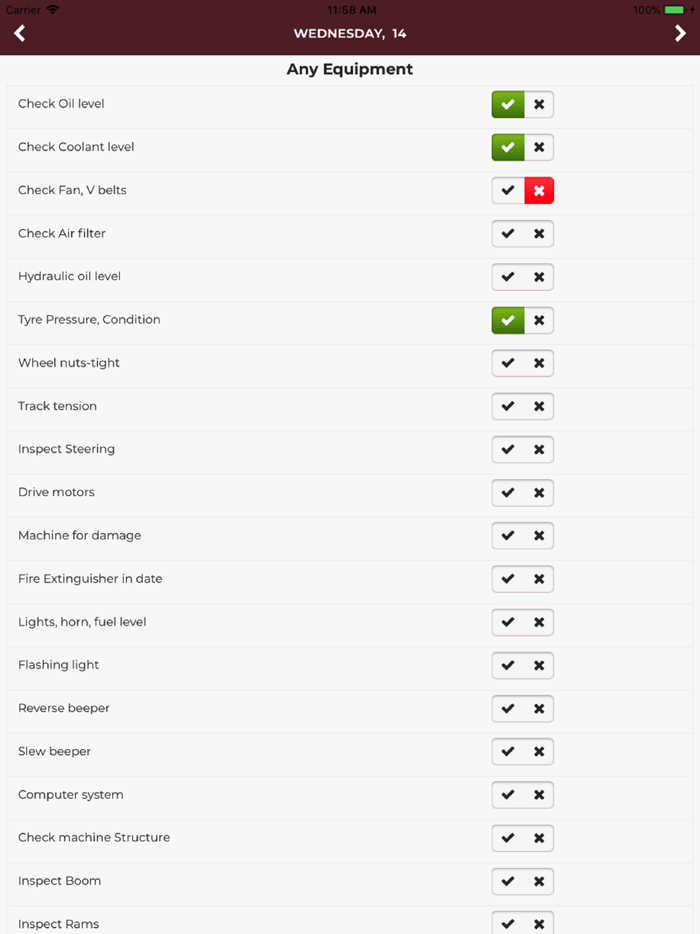 Prestart Checklist App