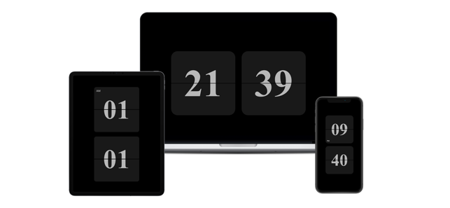 OneClock — prosty zrzut ekranu z zegarem typu flip-clock