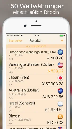 Screenshot von Currency+ (Currency Converter) auf dem iPhone 2