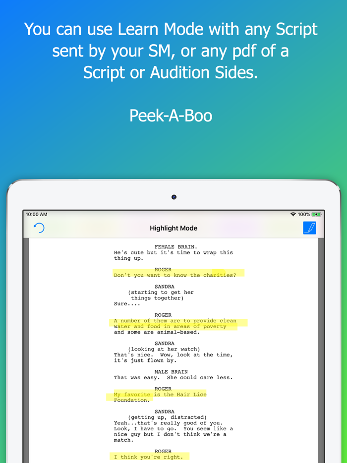 Line Notes for Actors and Crew