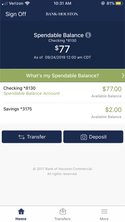 Bank of Houston Treasury Mgmt