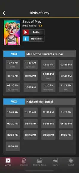 Game screenshot UAE Cinema Showtimes - Lite apk