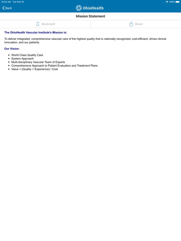 OhioHealth Vascular Institute iPad screenshot 4 - Medical app