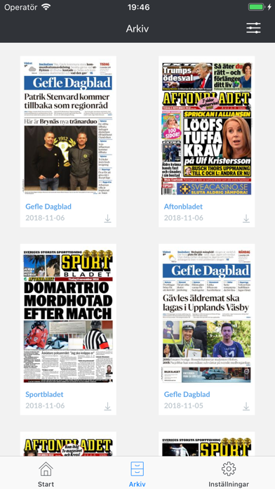 Gefle Dagblad e-tidning Screenshot