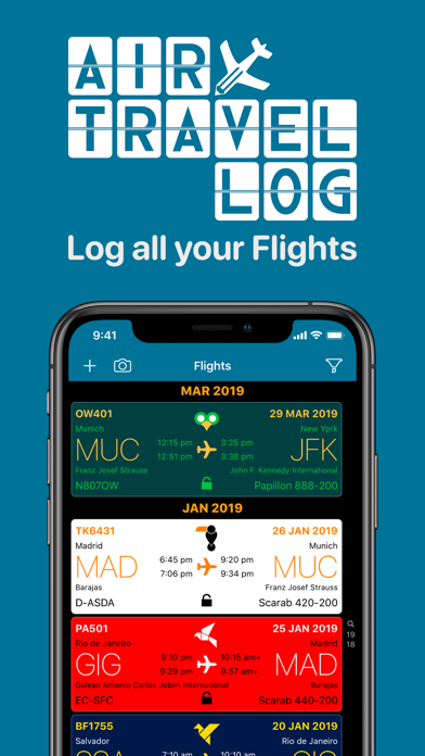 Air Travel Log Screenshot