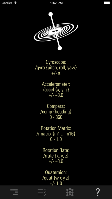 GyrOSC Captura de pantalla de la aplicación