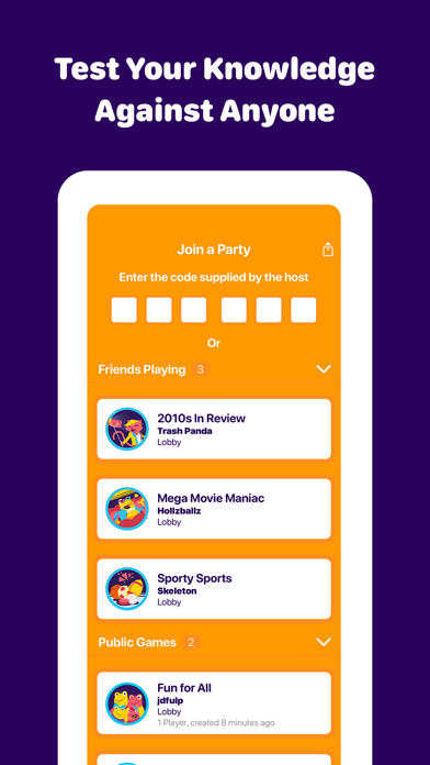 Sporcle Party: Social Trivia Screenshot