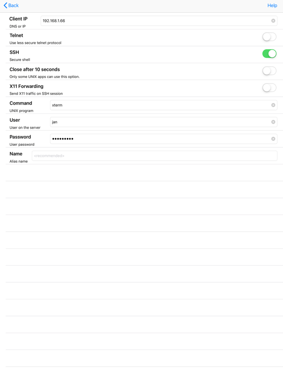 Mocha X11 iPad screenshot