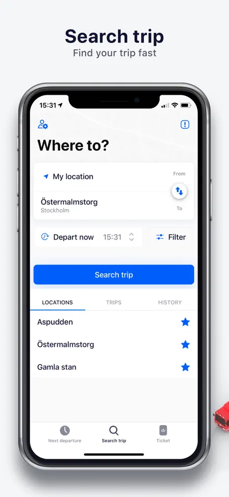 Res i STHLM:SL journey planner
