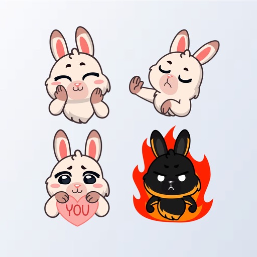 FluffyMoji - Bunny Stickers icon