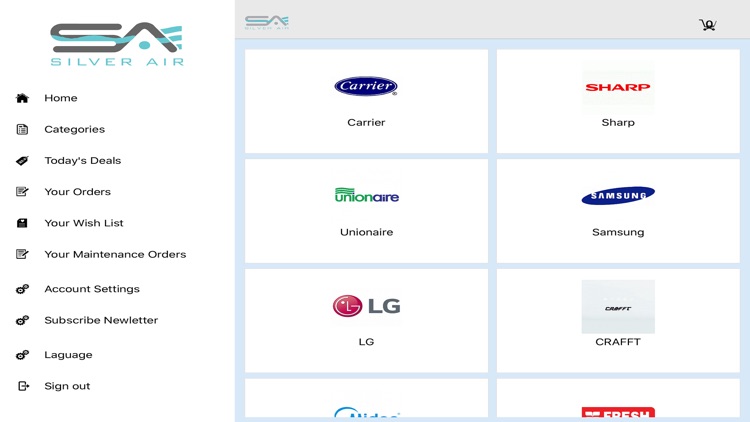 SilverAir Online Store