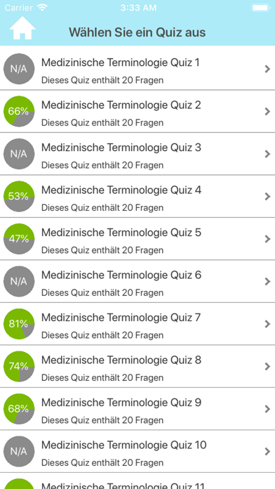 Medizinische Terminologie Test screenshot 2