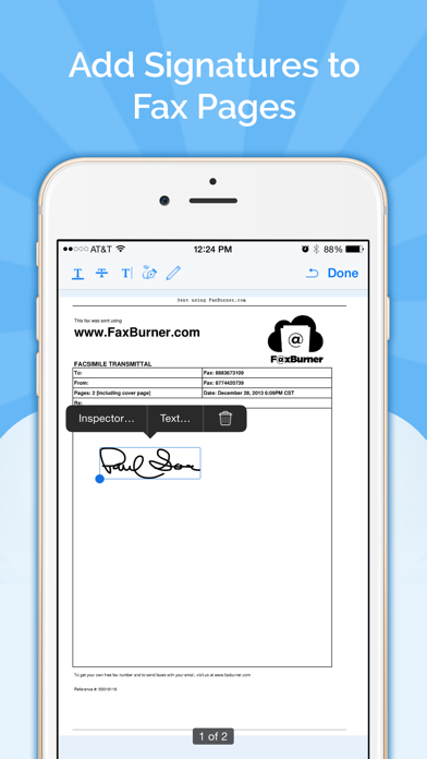 Fax Burner: Send & Receive Fax Screenshot