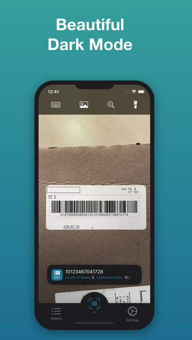 Pretty GS1 Barcode Scanner Screenshot