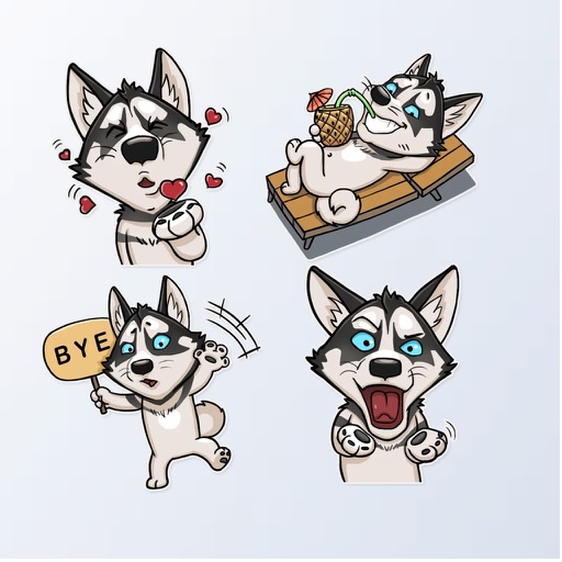 Husky Emoji Stickers