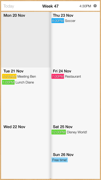 Week Calendar + Screenshot