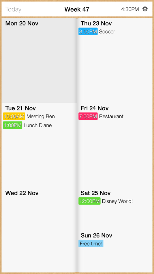 #1. Week Calendar + (iOS) 由: MobilePioneers