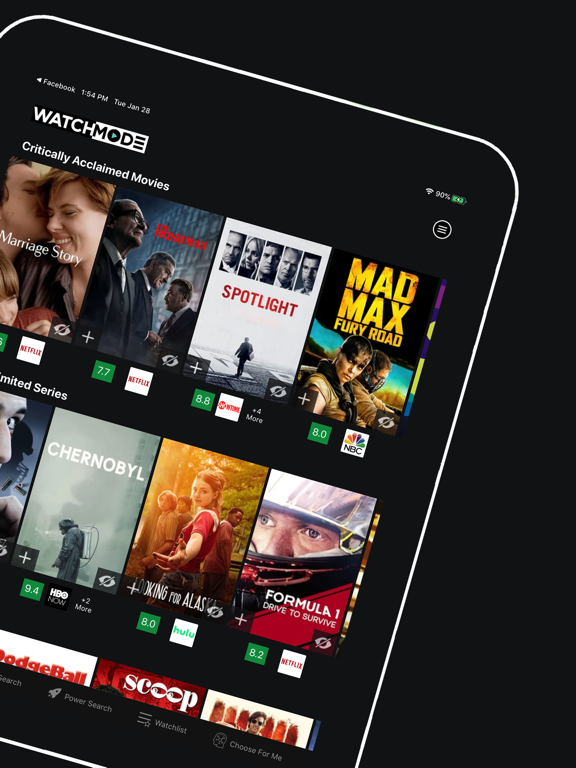 Watchmode iPad screenshot 2 - Entertainment app