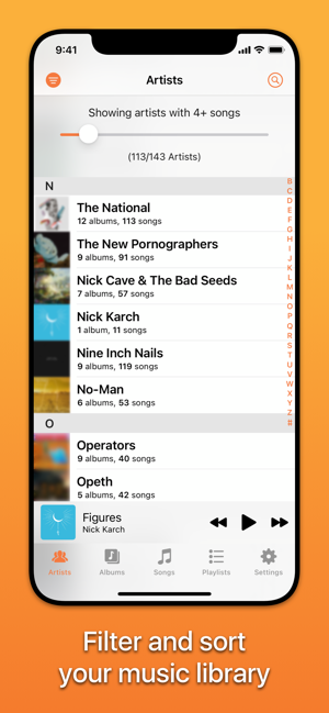 Schermata di Picky Music Player