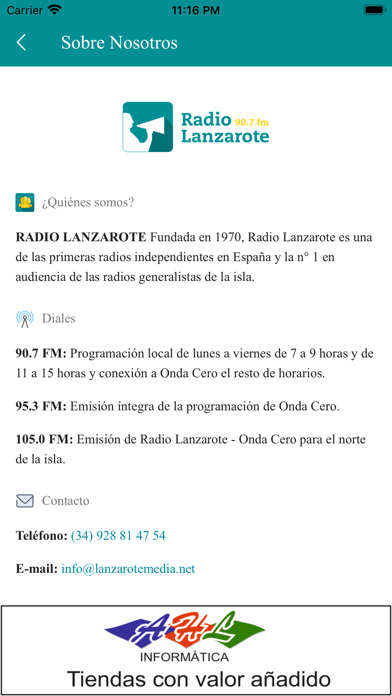 Radio Lanzarote Screenshot