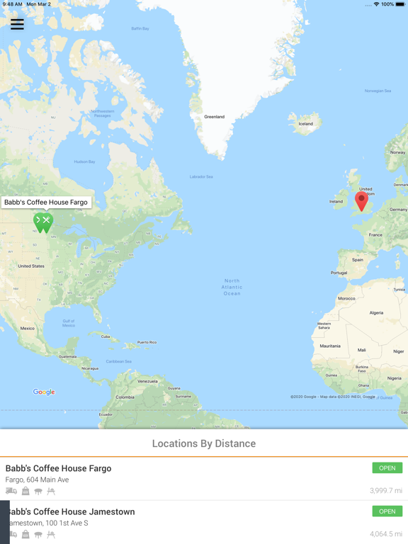Babb's Coffee House iPad screenshot 3 - Food & Drink app