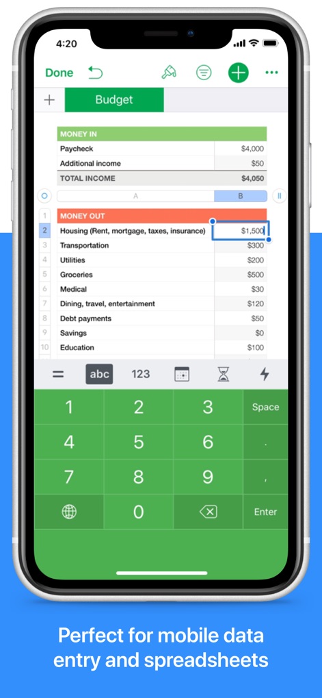 NumPad: Your Number Keyboard - numpad-ios-numeric-keyboard-spreadsheet