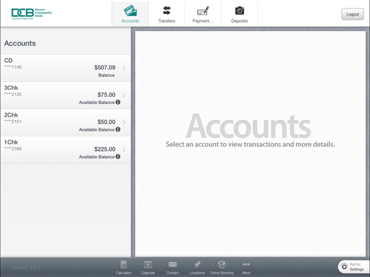 Desert Community Bank for iPad