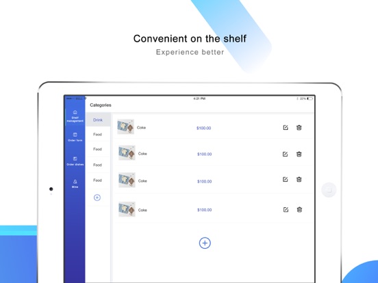 EdgelessGo: Food Order Manager iPad screenshot 1 - Shopping app