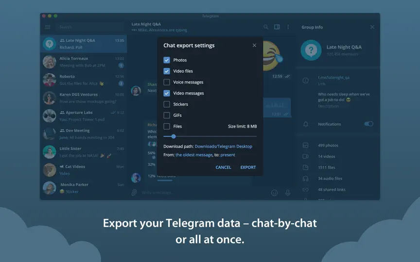 Captura de pantalla de Telegram Lite en iPhone 4