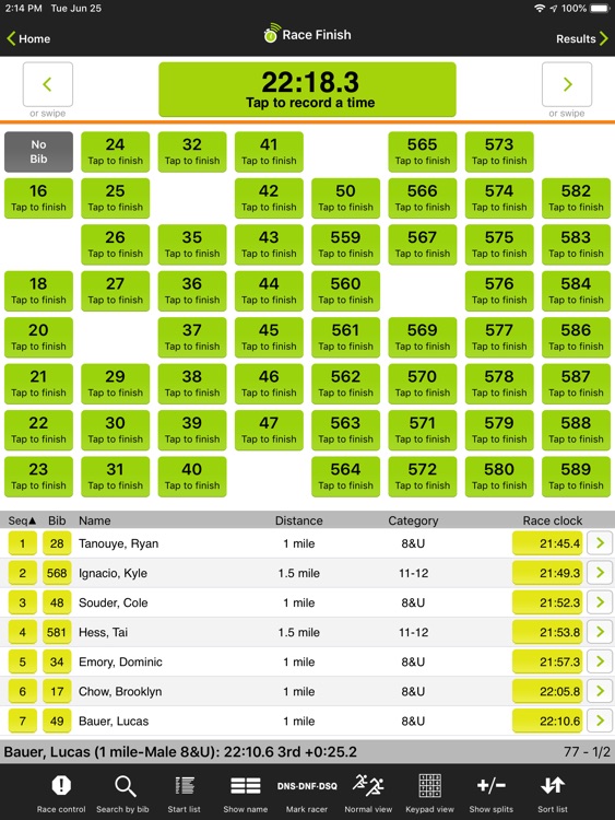 Webscorer Race Timer for iPad