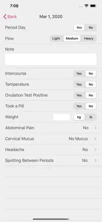 Menstrual Period Tracker : capture d’écran 2 sur 4