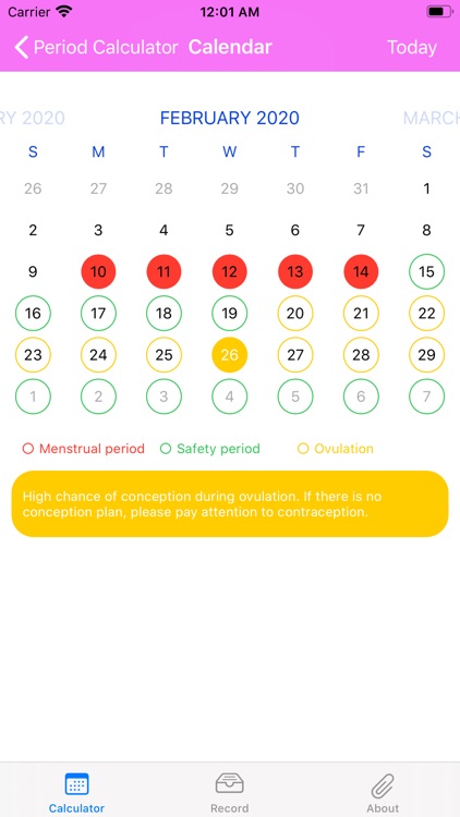 Period Calculator and Recorder