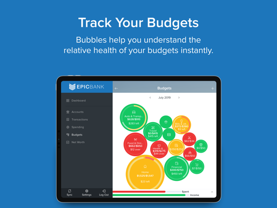 Epic Bank iPad screenshot 3 - Finance app