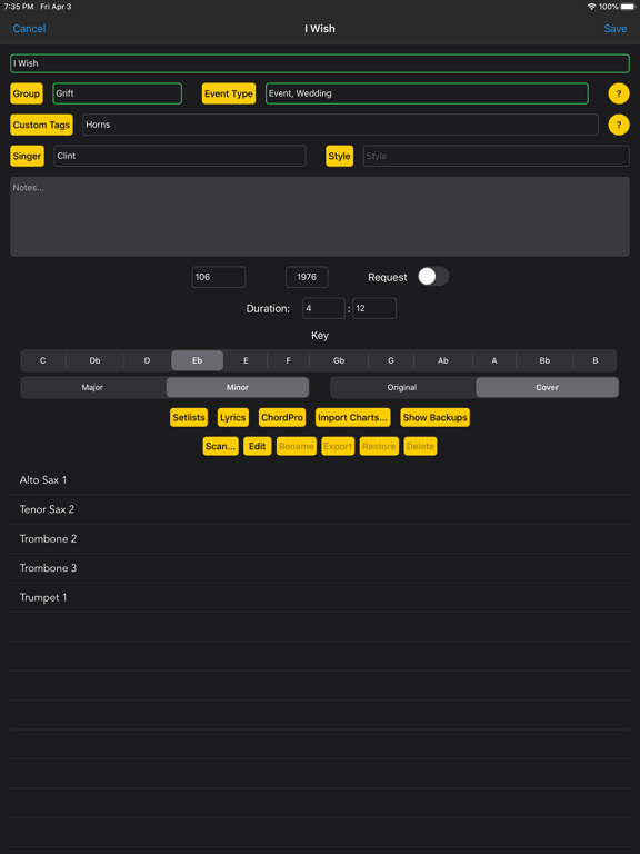 Set Genie – Setlist Helper iPad screenshot 5 - Music app