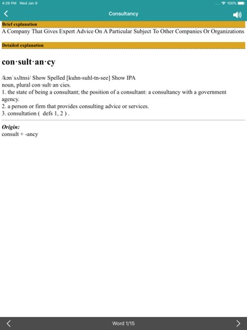 English Vocabulary 1500 Words iPad screenshot
