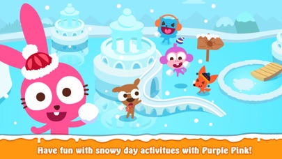 Purple Pink Snowy Day Screenshot
