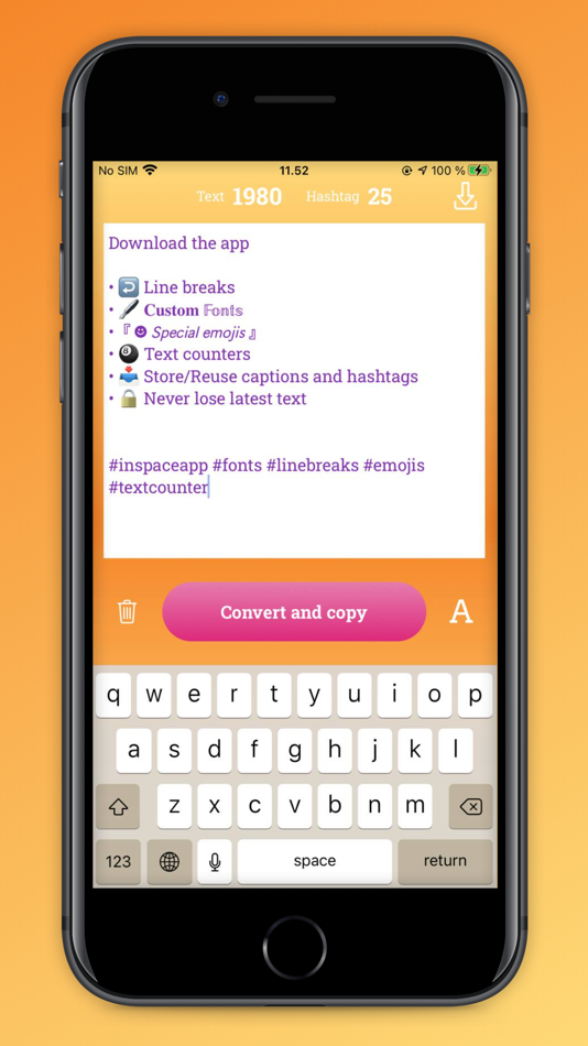 #7. InSpace: caption for Instagram (iOS) Podle: Stefano Ventrudo
