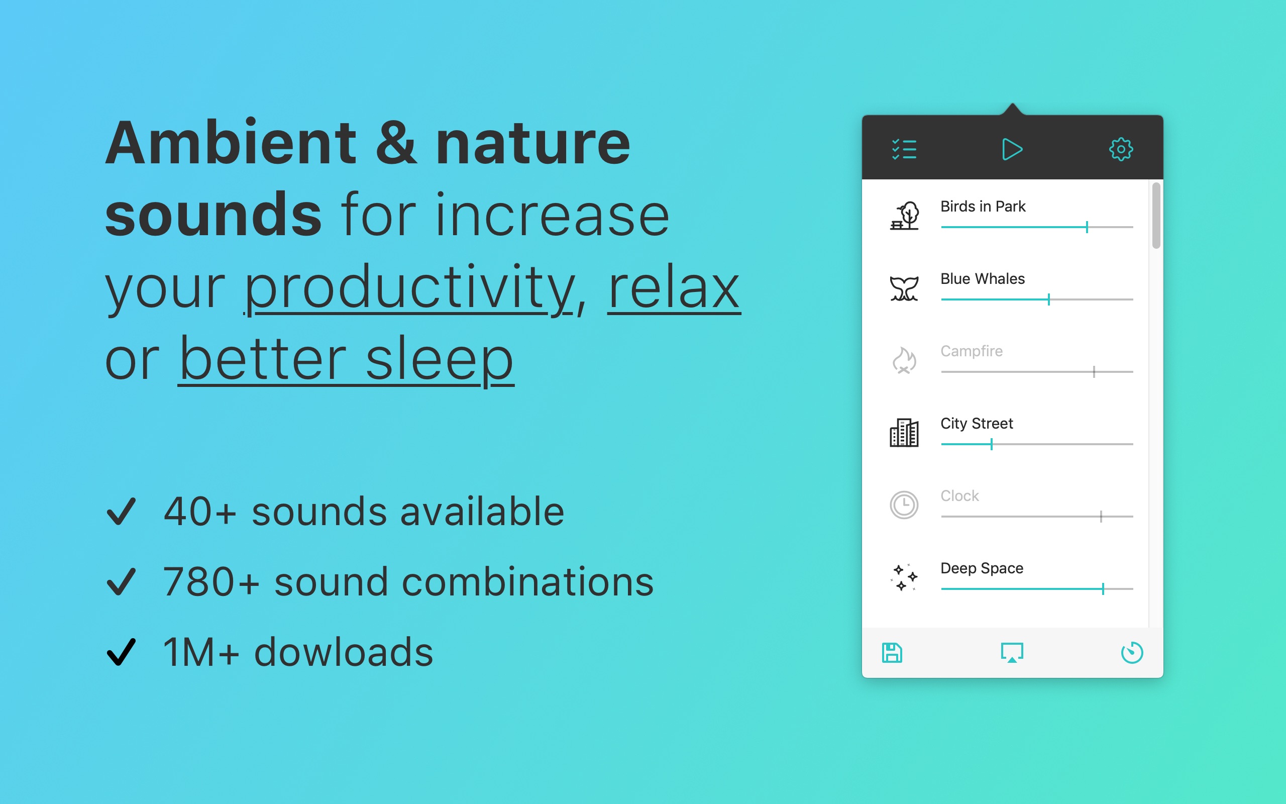 Screenshot do app Noizio — Calm, Meditate, Sleep