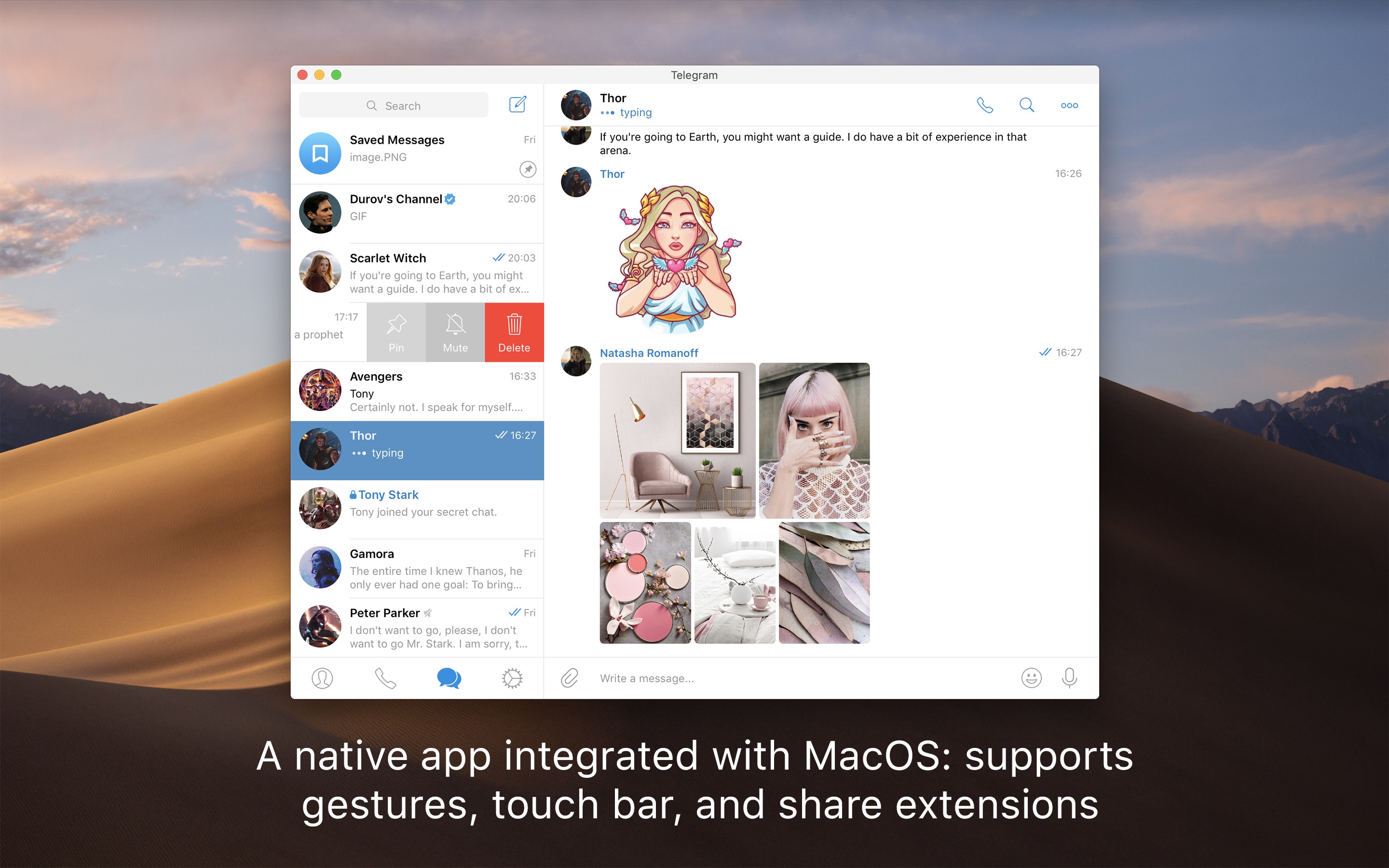 Screenshot do app Telegram