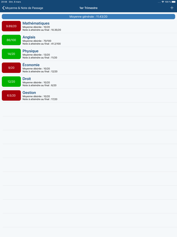 Screenshot #5 pour Moyenne & Note de Passage