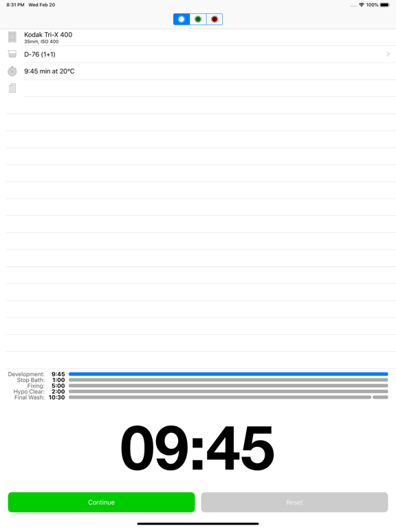 Massive Film Development Chart