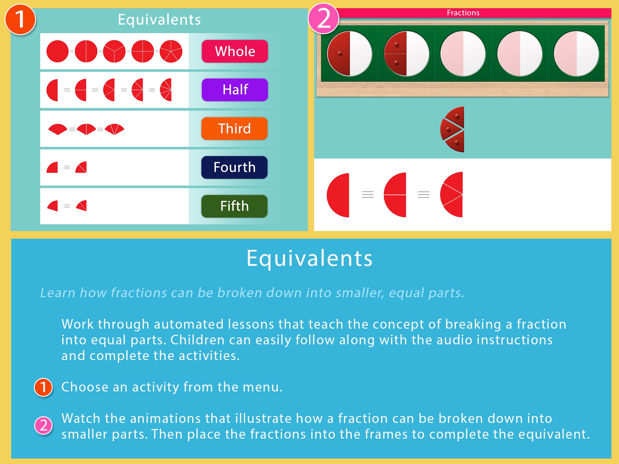 Montessori Preschool Fractions screenshot 4